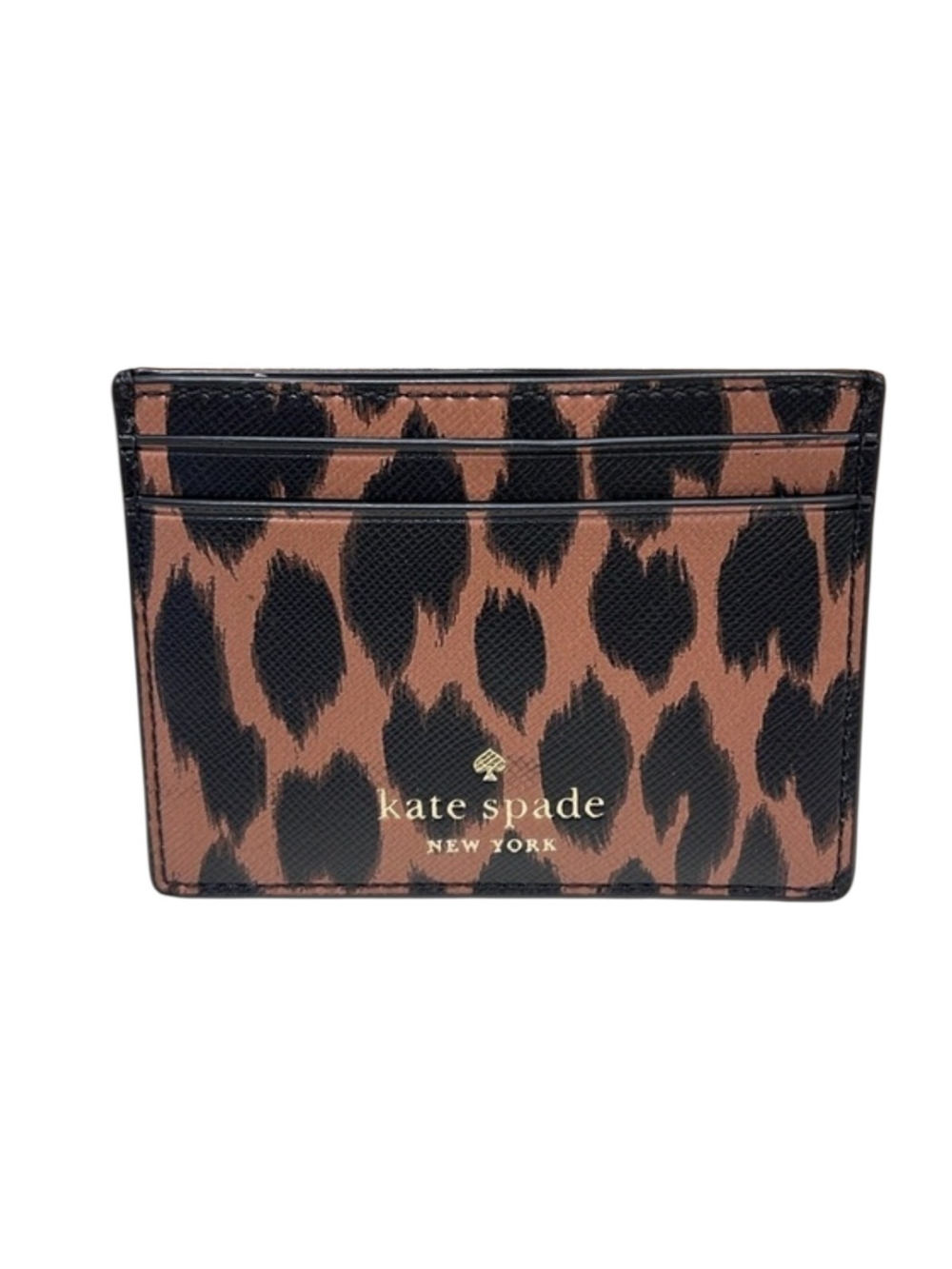 Kate Spade Schuyler Small Slim Card Holder in a leopard/cheetah print